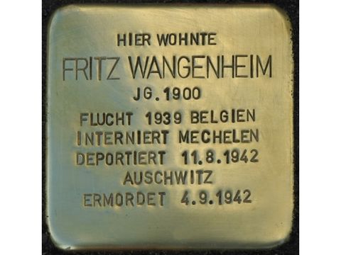 Bildvergrößerung: Stolperstein Fritz Wangenheim