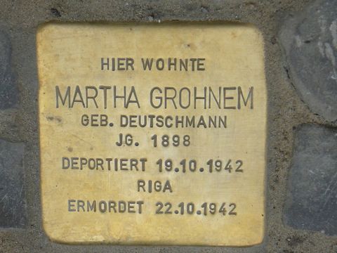 Stolperstein für Martha Grohnem