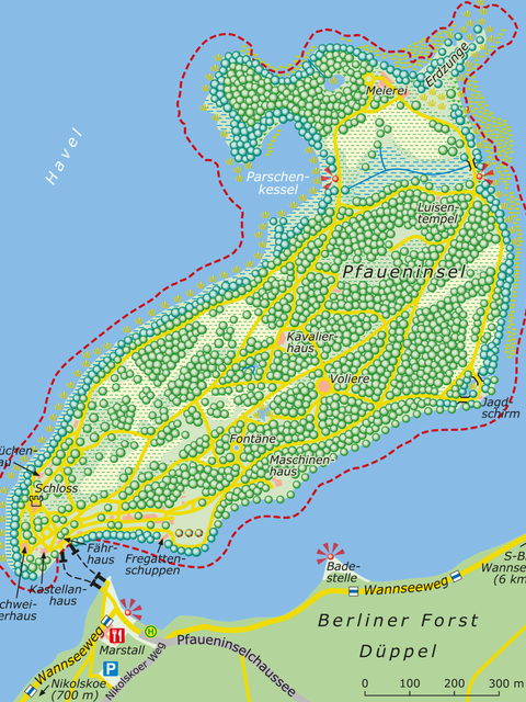 Bildvergrößerung: Karte des NSG Pfaueninsel
