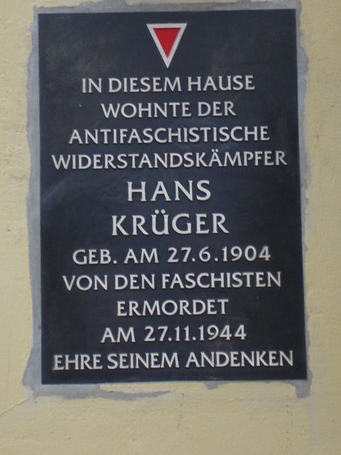 Gedenktafel für Hans Krüger