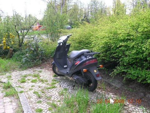 Moped ohne Versicherungskennzeichen auf der Straße