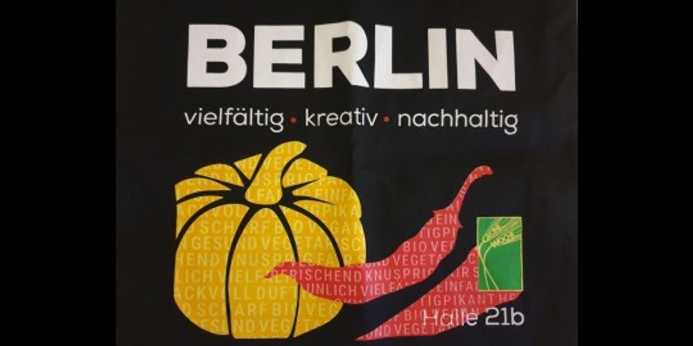 Banner der Berlin Halle 2019 - vielfältig, kreativ, nachhaltig