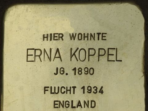 Bildvergrößerung: Stolperstein Erna Koppel, Wielandstraße 10