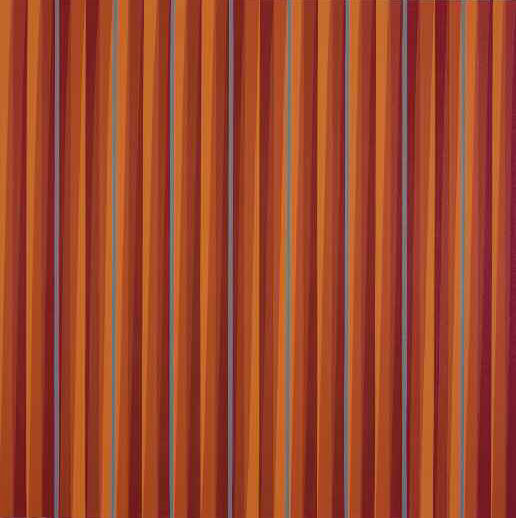Gabriele Evertz: Four reds + gray, 2008, Acryl auf Leinwand, 91 x 91 cm