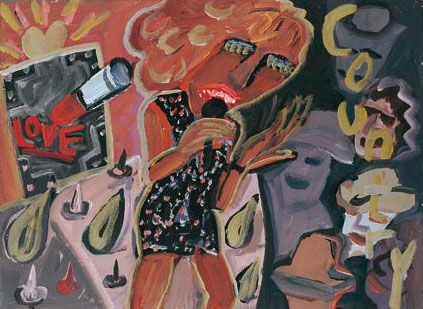 Oskar Manigk: Die Contry Lady. (Serie), 2008, Acryl auf Karton, 79 x 108 cm
