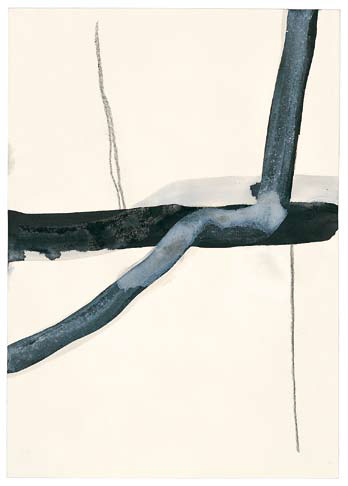 Thomas Müller: o.T., 2009, Bleistift, Tusche, Acrylfarbe auf Papier, 29,7 x 21 cm