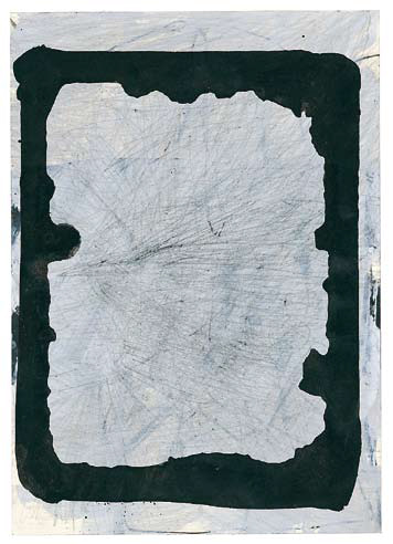 Thomas Müller: o.T., 2010, Bleistift, Kreide, Tusche, Acrylfarbe auf Papier, 29,7 x 21 cm