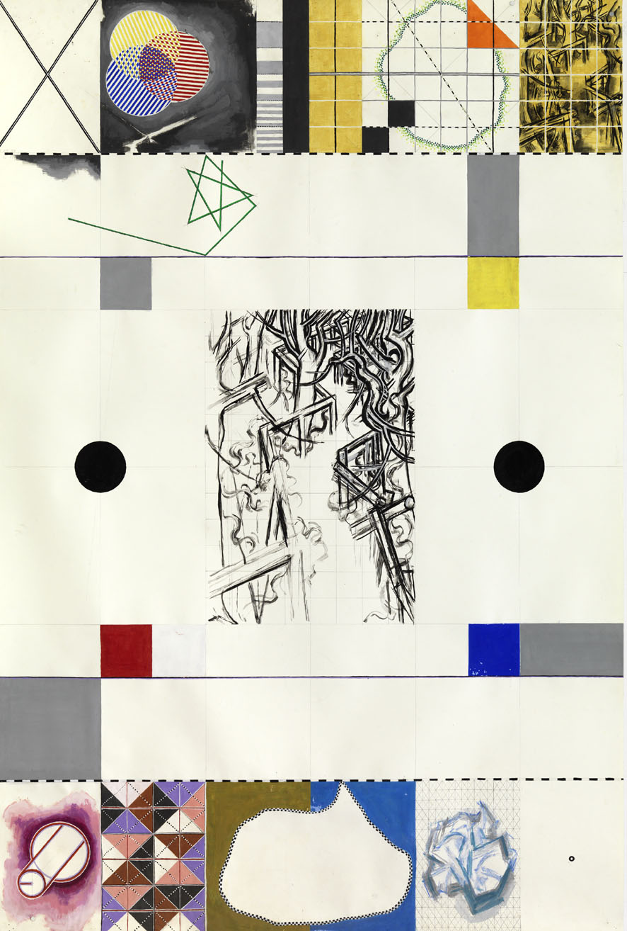 Semir Alschausky: ohne Titel, 03/2000, Gouache auf Papier, 235,5 x 157 cm