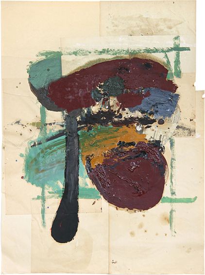 Jörg-Uwe Jacob: "im Quadrat", 1997, Öl auf Papier, 83 x 63 cm 