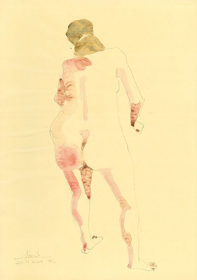 Hans Scheib: 20.11.2004 IV, 2004, Farbstift, Aquarell, 58 x 41,5 cm 