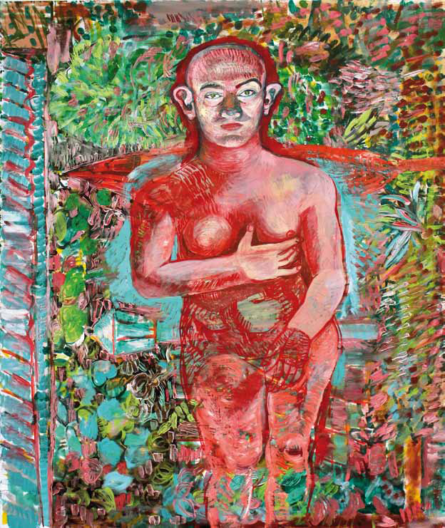 Petra Flierl: Im Garten · 2015 · Öl auf Leinwand · 120 x 100 cm
