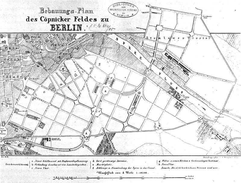 Bebauungsplan des Cöpenicker Feldes zu Berlin 1843