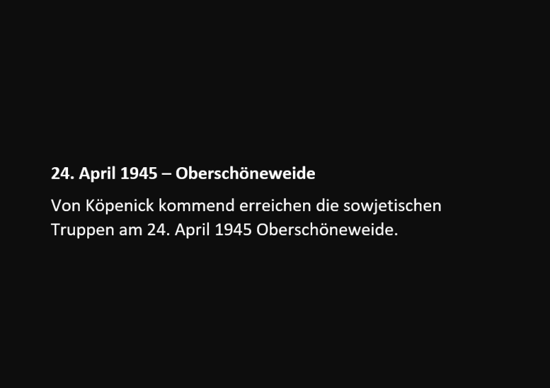 Von Köpenick kommend erreichen die sowjetischen Truppen am 24. April 1945 Oberschöneweide.