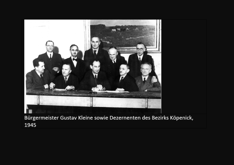 Bürgermeister Gustav Kleine sowie Dezernenten des Bezirks Köpenick, 1945