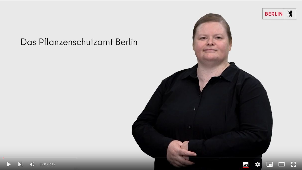 Screenshot Gebärdensprachenvideo Pflanzenschutzamt Berlin