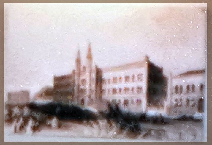 Gemälde Abbildung des Hauses am Mariannenplatz 1 - 3 Central Diakonissenhaus 1847 - 1970