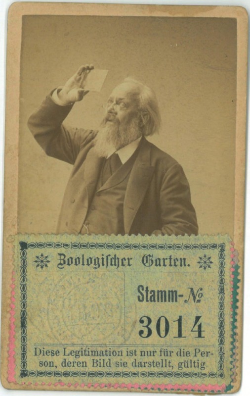 Dauereintrittskarte mit einem Mann, um 1900