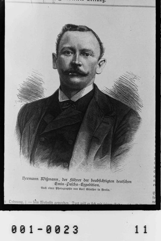Zeichnung: Hermann Wißmann, der Führer der beabsichtigten deutschen Emin-Pascha-Expedition
