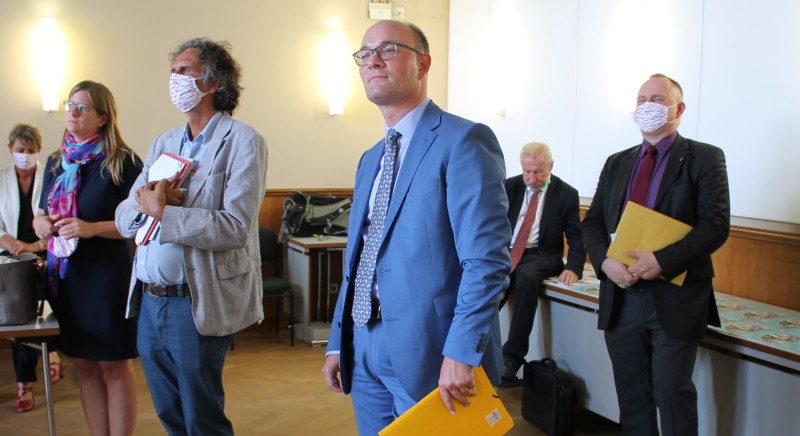 Sorgen für die Highlights des Besuchsprogramms (v.l.): Jugendstadträtin Heike Schmitt-Schmelz, Stadtentwicklungsstadtrat Oliver Schruoffeneger, Stadtrat für Bürgerdienste und Ordnungsangelegeneheiten, Arne Herz und ganz rechts Sozialstadtrat detlef Wagner.