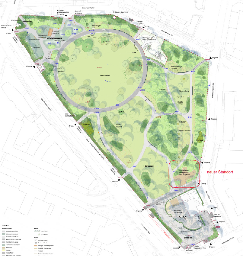 Lageplan Fitnessbereich im Preußenpark