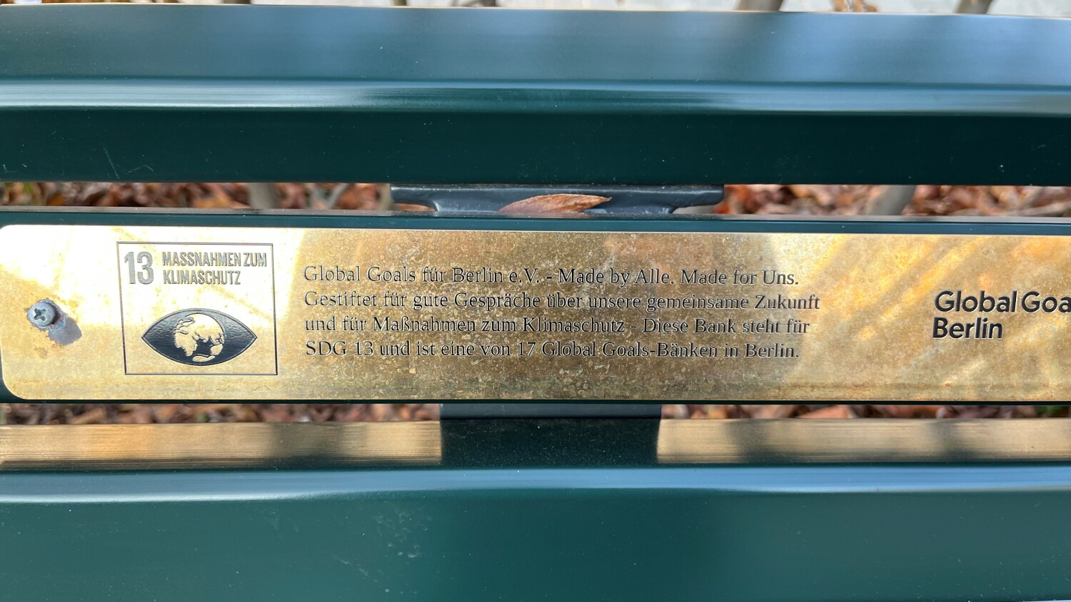 "Global Goals"-Bank an der Friedensburg-Oberschule