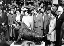 Einweihung der Plastik am 25.08.1961