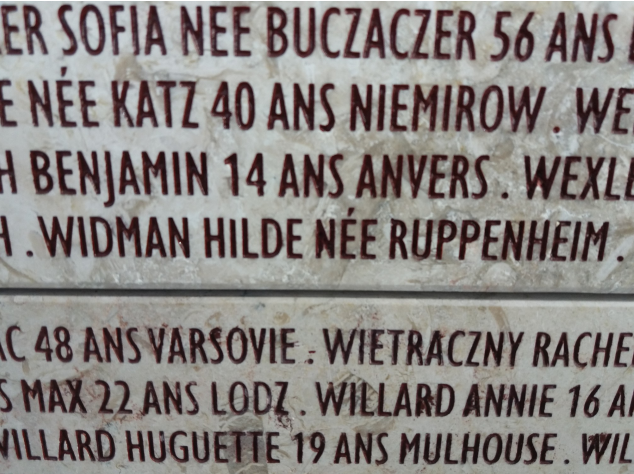 Mur des Déportés, Chateua, Nizza - Detail Hilde Widmann