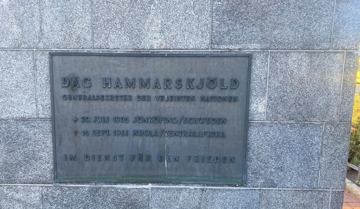 Hammarskjöld Platz Tafel