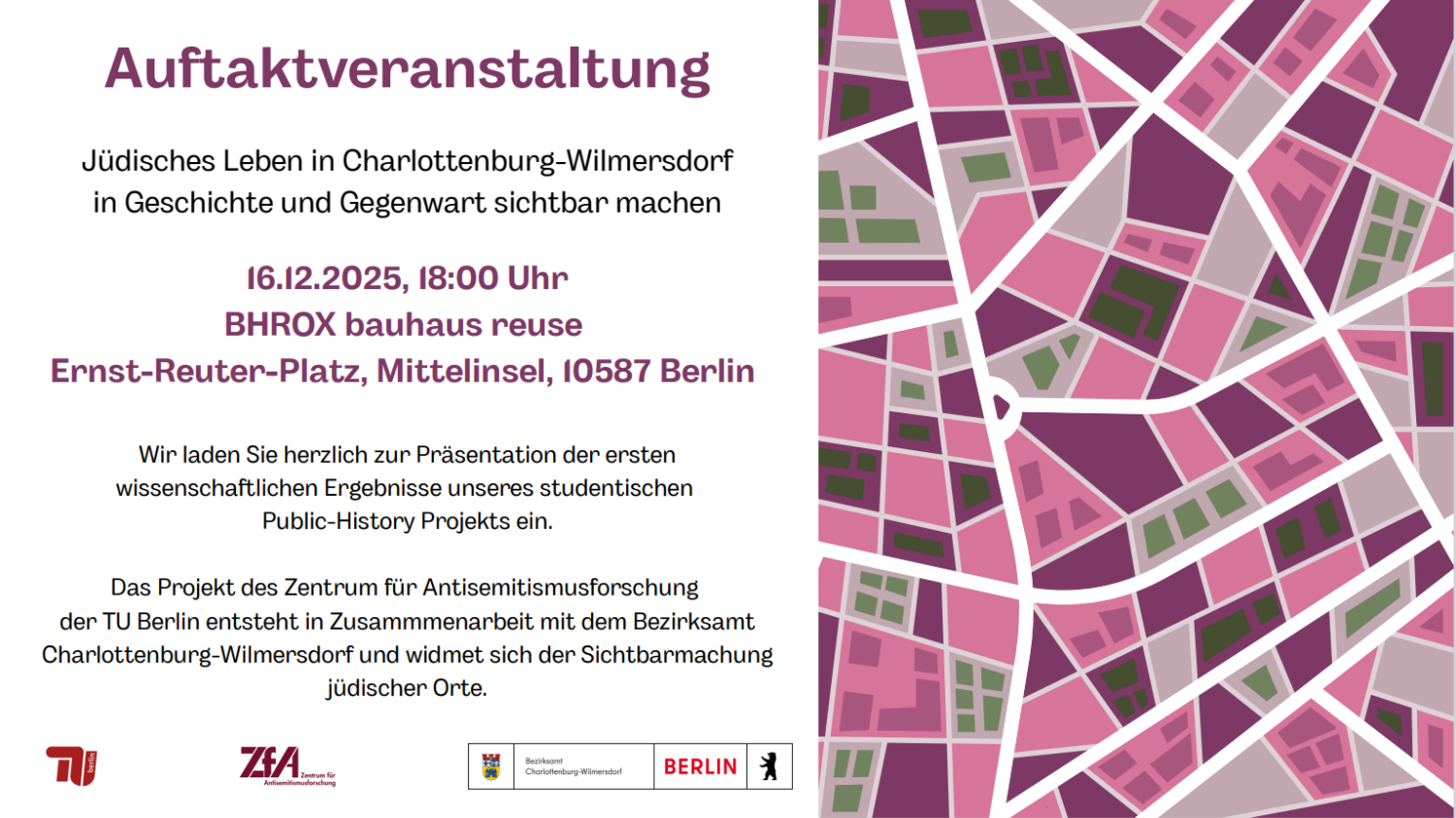 Auftaktveranstaltung Jüdisches Leben in Charlottenburg-Wilmersdorf in Geschichte und Gegenwart sichtbar machen