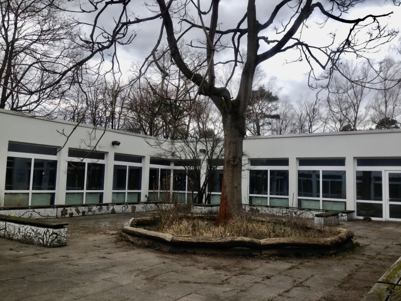 begrünter Innenhof des Wald-Gymnasiums im Winter_2019