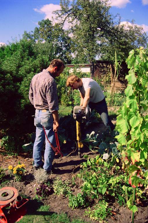 Bodenuntersuchungen in einem Kleingarten