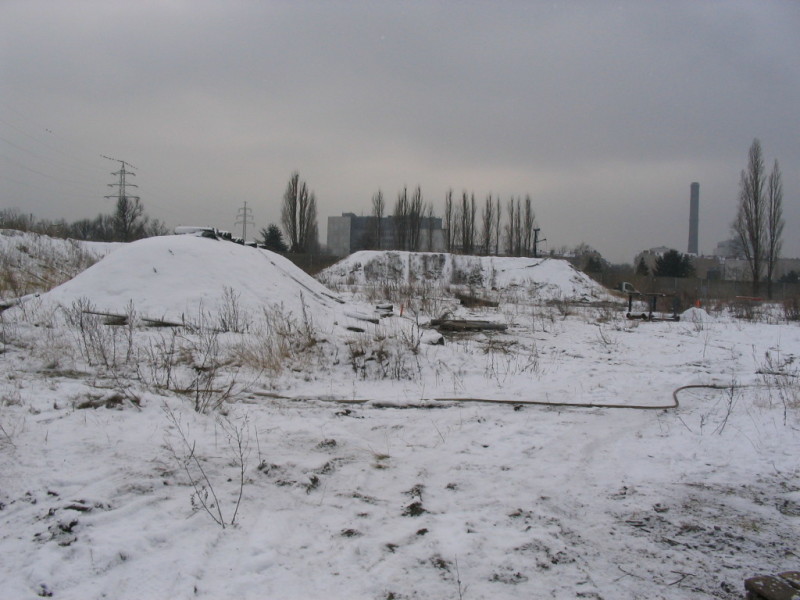 Das Gaswerksgelände im Winter