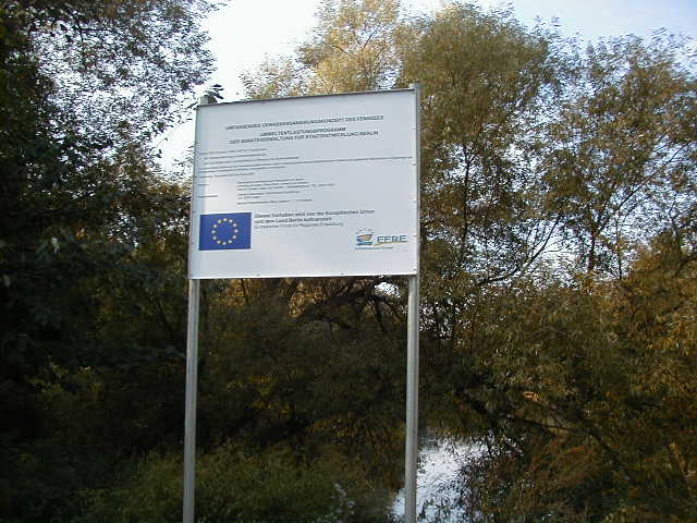 Das Baustellenschild zur Fennseeberäumung (Oktober 2006)