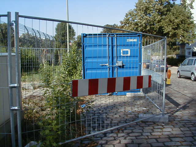 Die Baustelle der Berliner Wasserbetriebe in der Wallenbergstraße