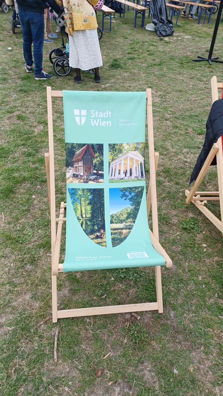 Werbung der Stadtgärten beim Stadtparkfest