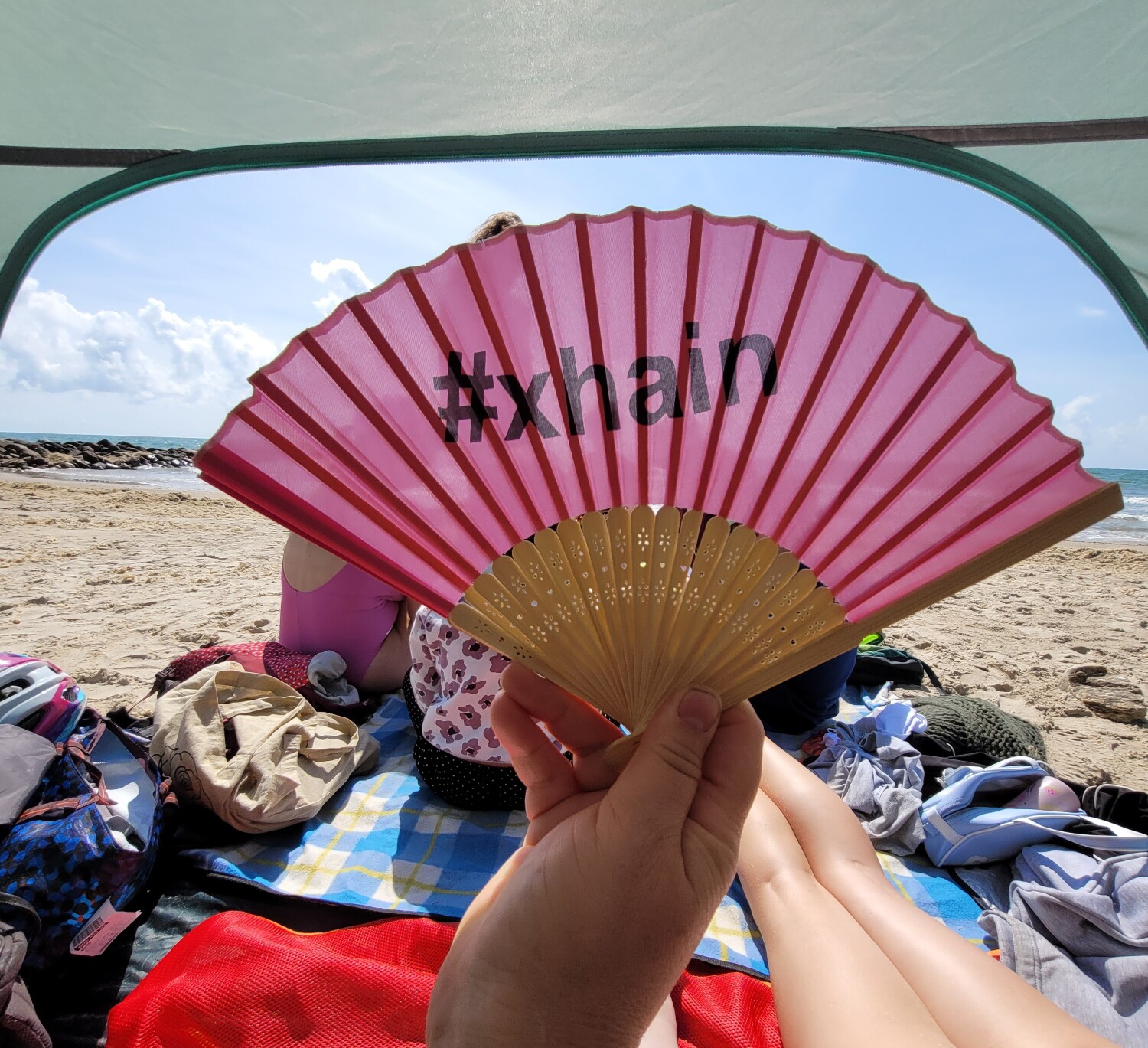 Fächer am Strand