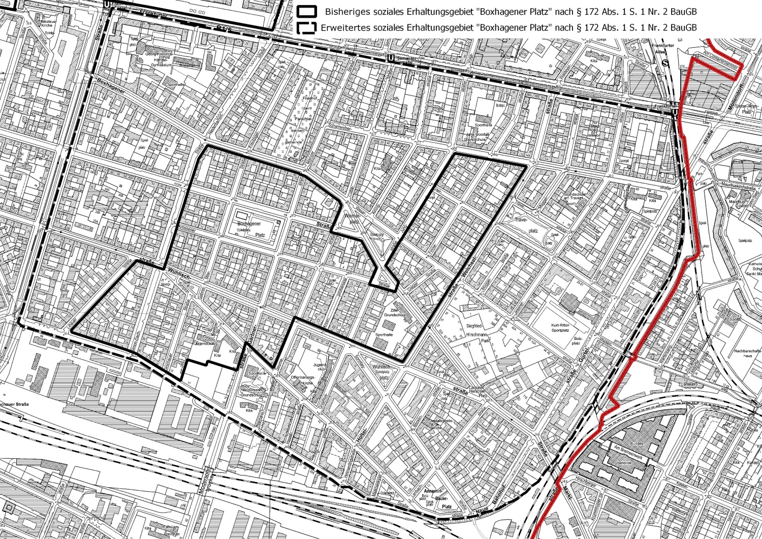 Karte Erhaltungsgebiet Boxhagener Platz
