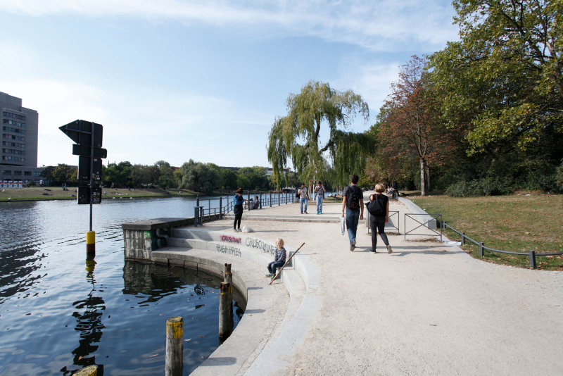Landwehrkanal-Nordufer, 1. Bauabschnitt am Böcklerpark, 2016