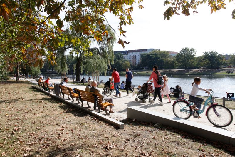 Landwehrkanal-Nordufer, 1. Bauabschnitt am Böcklerpark, 2016