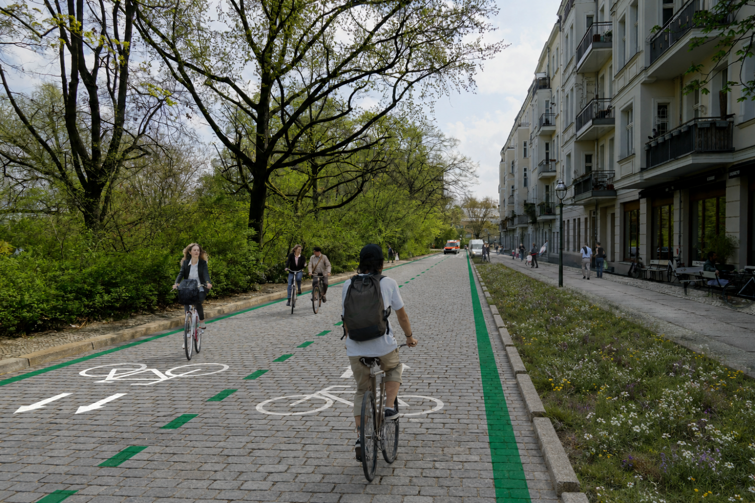 Carl-Herz-Ufer - Visualisierung der Planung, Juli 2026 (Die dargestellte Planung der Straße ist noch nicht genehmigt.)
