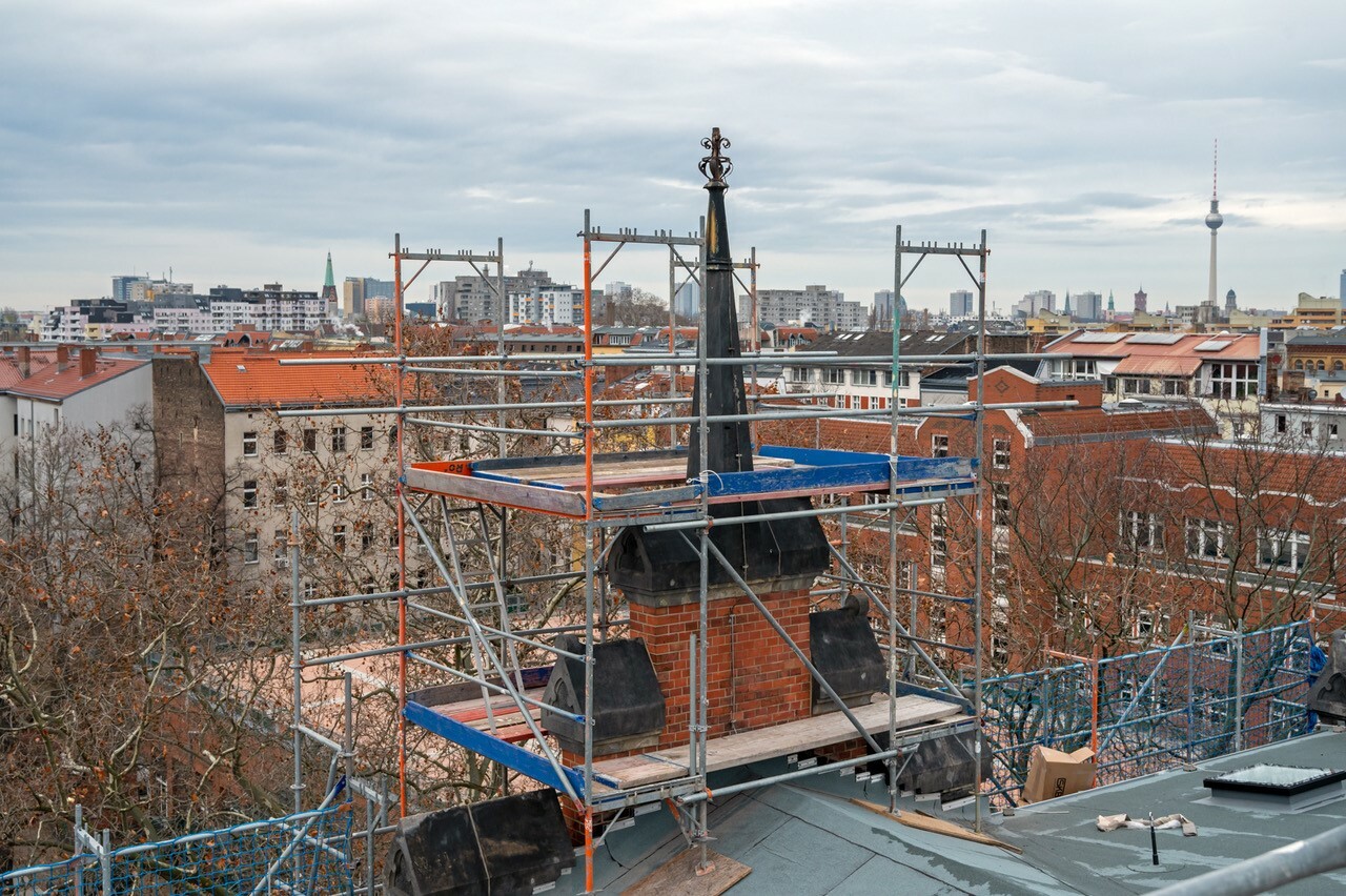 Lemgo-Grundschule Baustelle Blick vom Dach, 18.01.2023