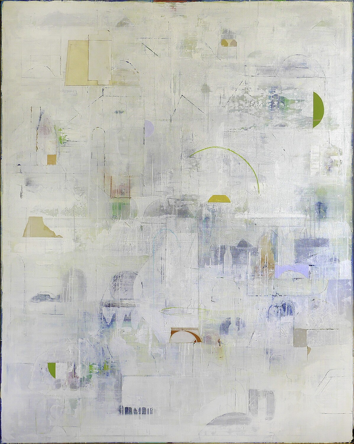 Michael Kruscha, Aussprache in weiss, 2021, Mischtechnik auf Leinwand, 195 x 155 cm