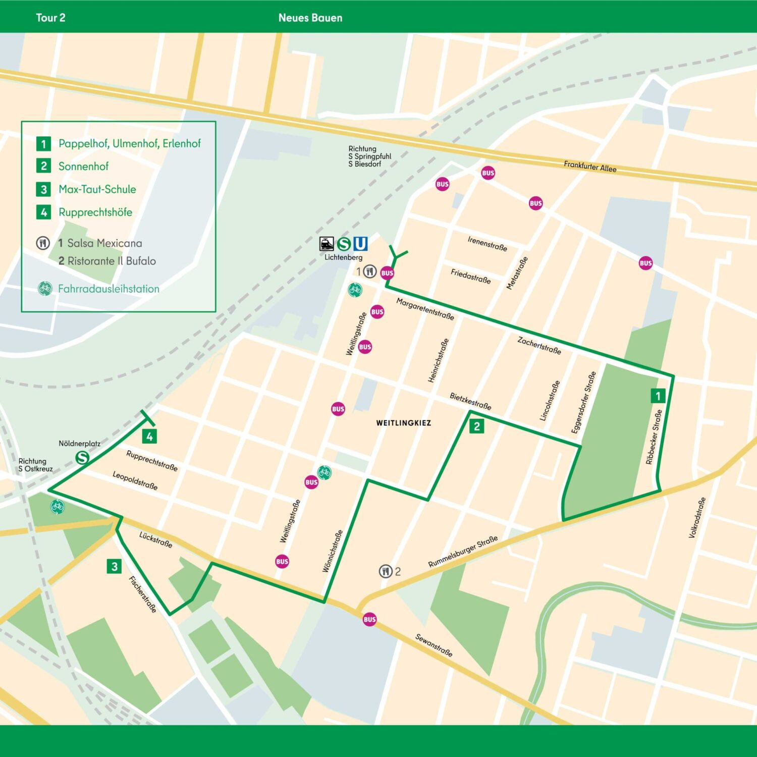 Karte Tour 2: Neues Wohnen