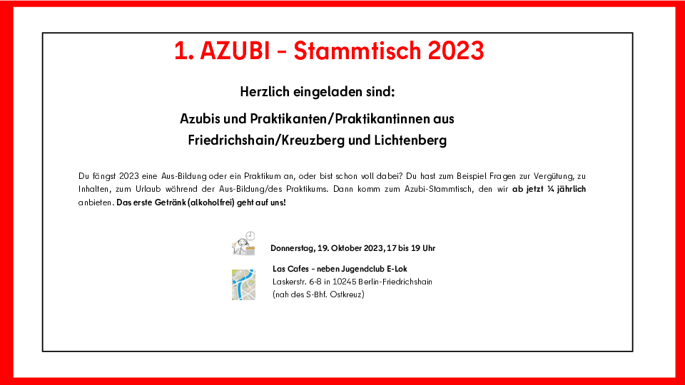 erster Azubi Stammtisch