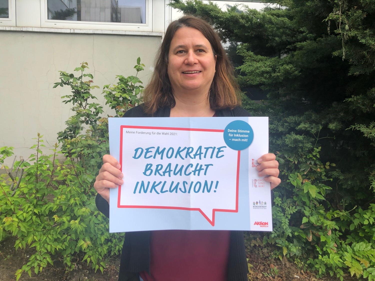 Silke Schmidt, Mitarbeiterin von leben lernen gGmbH am EDKE, sagt: "Demokratie braucht Inklusion!"