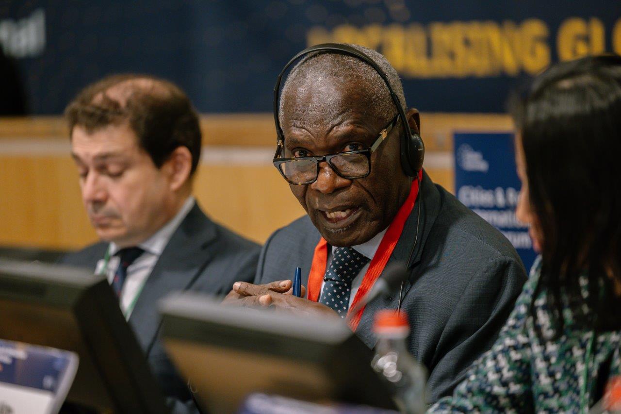 Dieudonné Bantsimba, Bürgermeister von Brazzaville, Vizepräsident der AIMF und Präsident der Vereinigung der Bürgermeister des Kongo