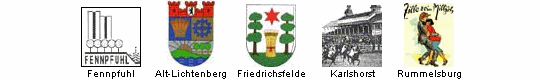Alte Wappen von Fennpfuhl, Alt-Lichtenberg, Friedrichsfelde, Rummelsburg, Karlshorst