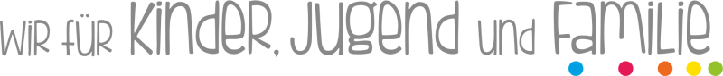 Schriftzug "Wir für Kinder, Jugend und Familie" - Logo Jugendamt Marzahn-Hellersdorf