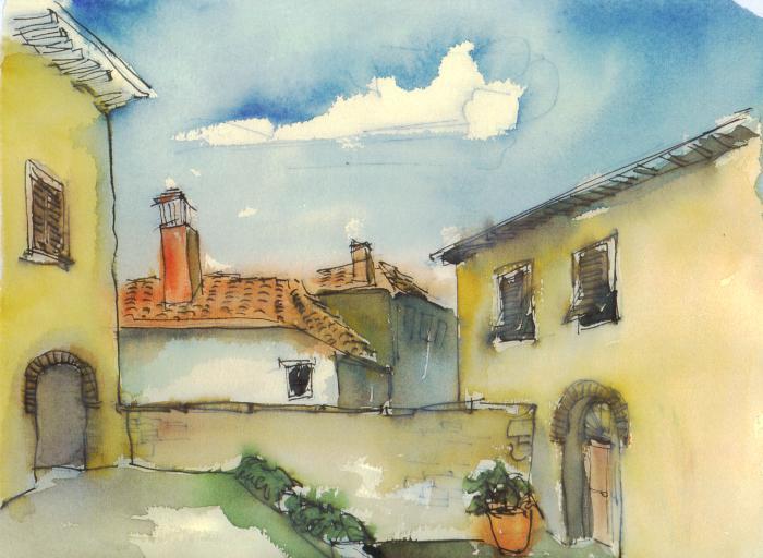 Sonniger Hinterhof in Radda