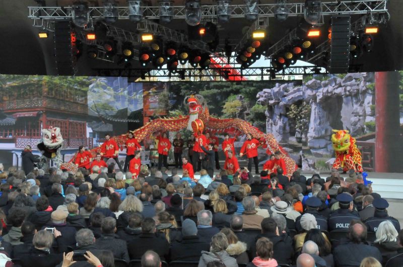 Eröffnung der IGA Berlin 2017 - Der Drachen- und Löwentanz